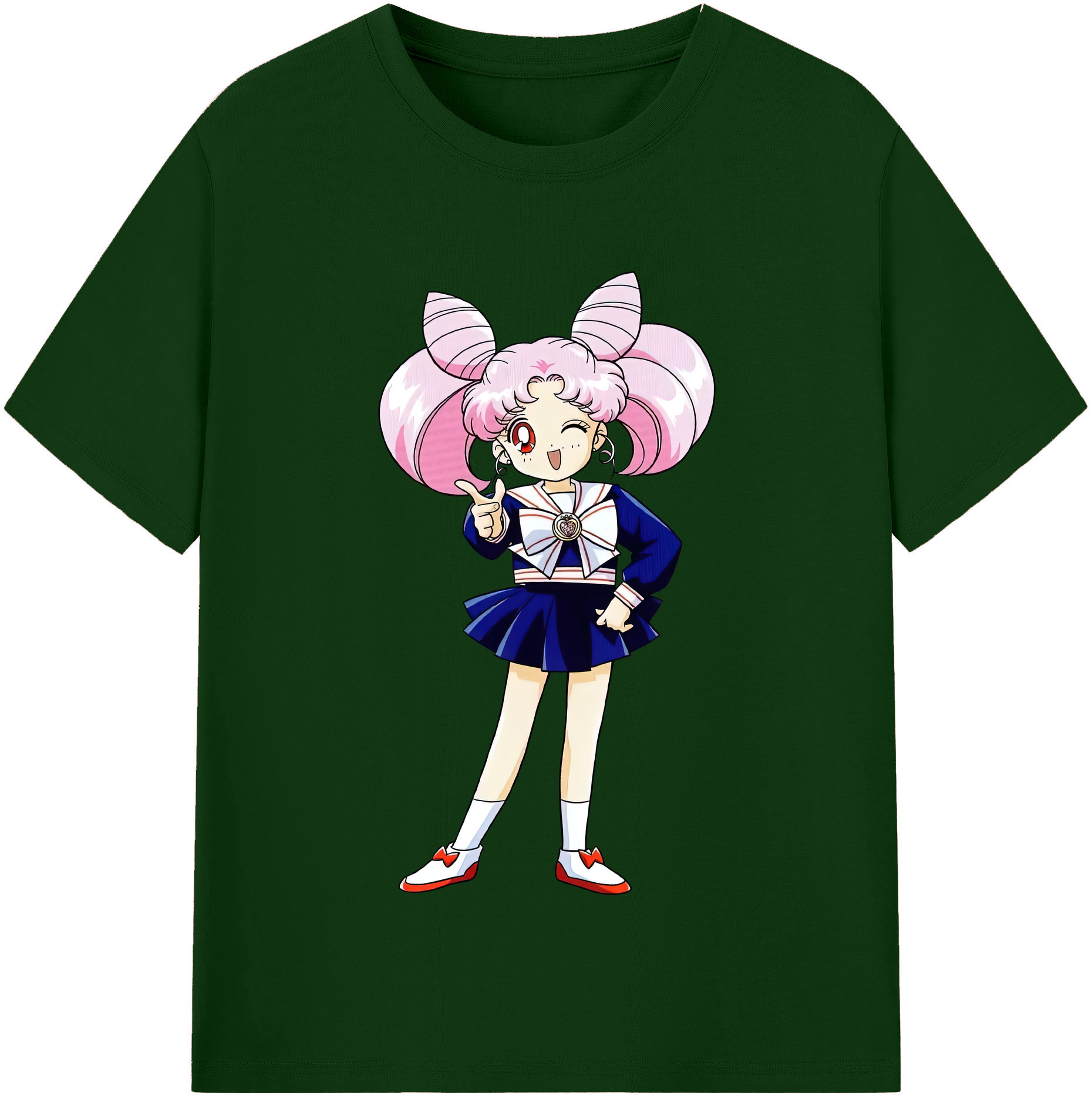 （画像用） 美少女戦士セーラームーン ちびうさ Sailor Moon Chibiusa Tsukino Usagi Small Lady Serenity 綿100％半袖Tシャツ（フロントプリント）